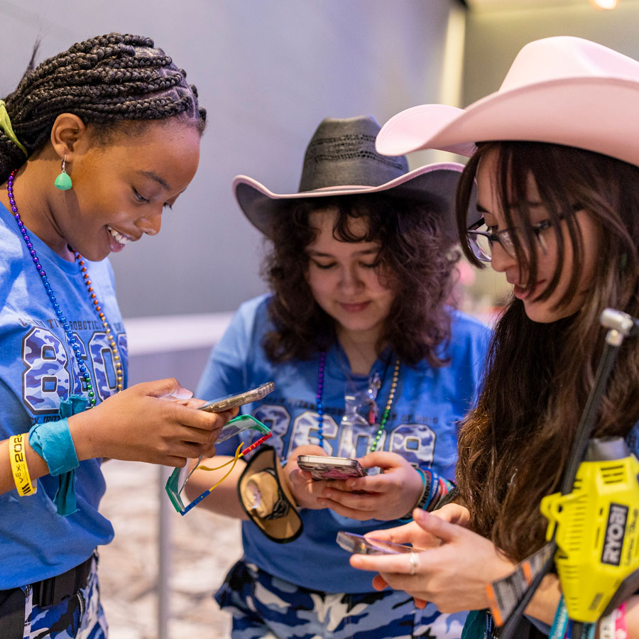 Teams check scores at VEX Robotics World Championship