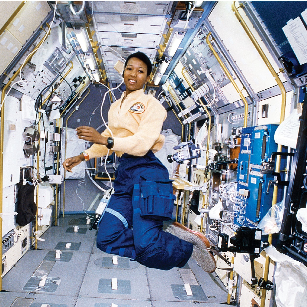 NASA Astronaut Mae Jemison on board during a space flight