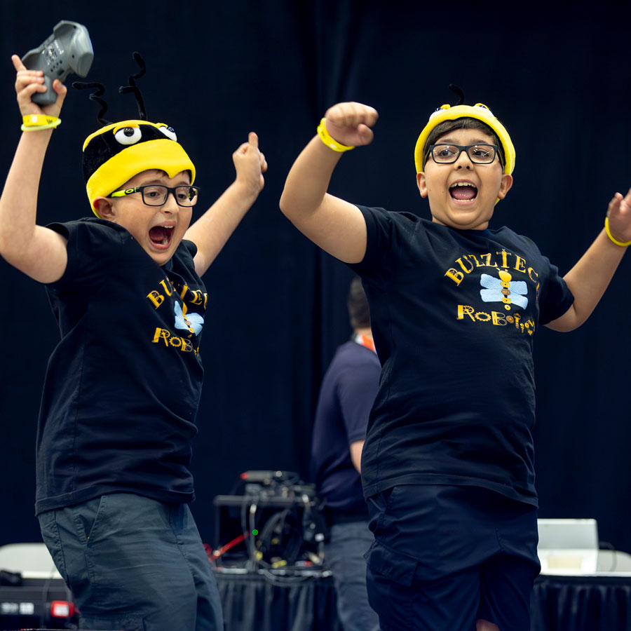 Team celebrates at VEX Robotics World Championship