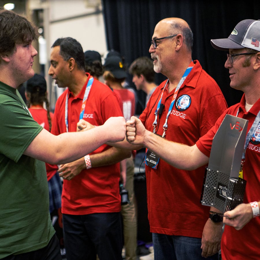 Judges meet with teams at VEX Robotics World Championship