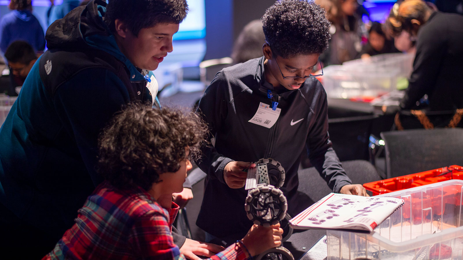 Participants prepare their robots at Prep for Prep