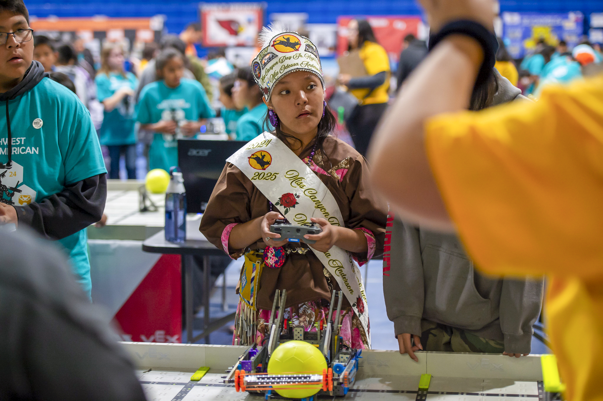 Participant plays VEX IQ Robotics Competition Full Volume at Southwest Native American Showcase