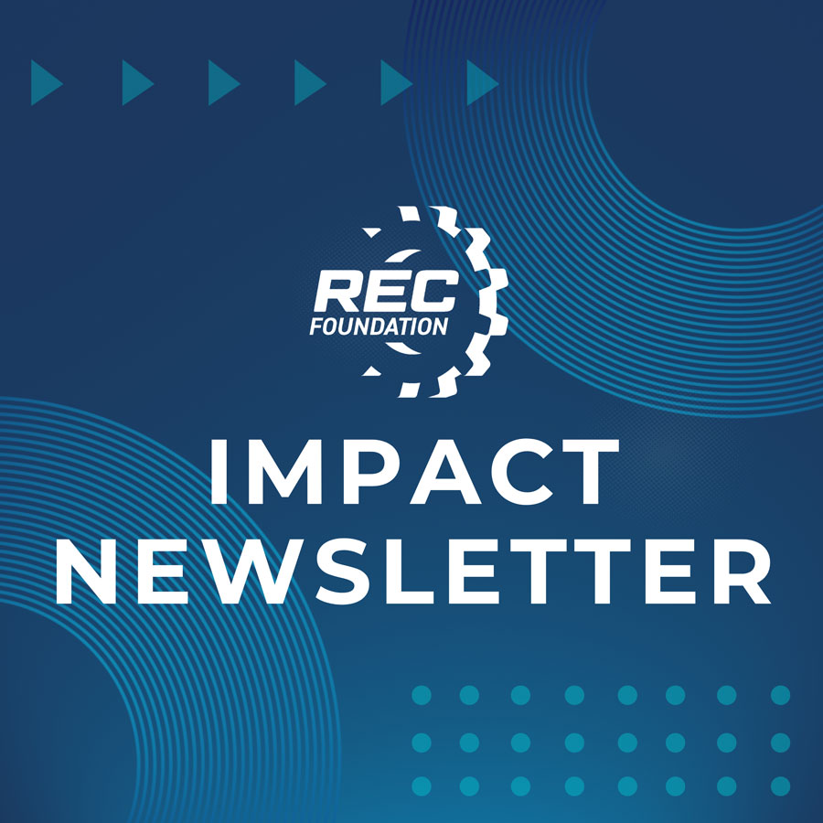 Impact Newsletter Graphic with REC Foundation logo.