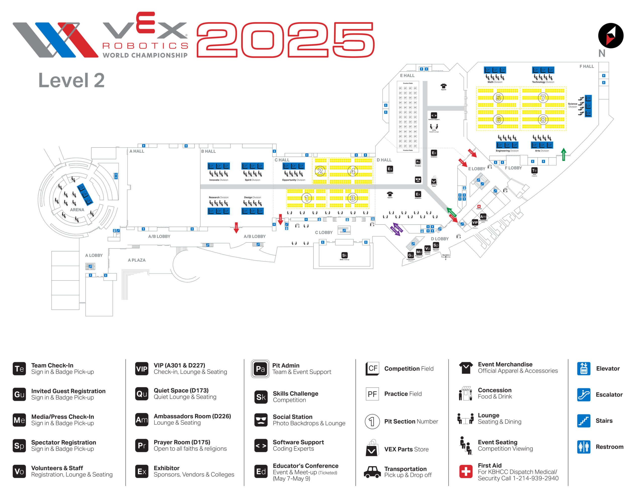 VEX Robotics World Championship Venue Map, Level 2