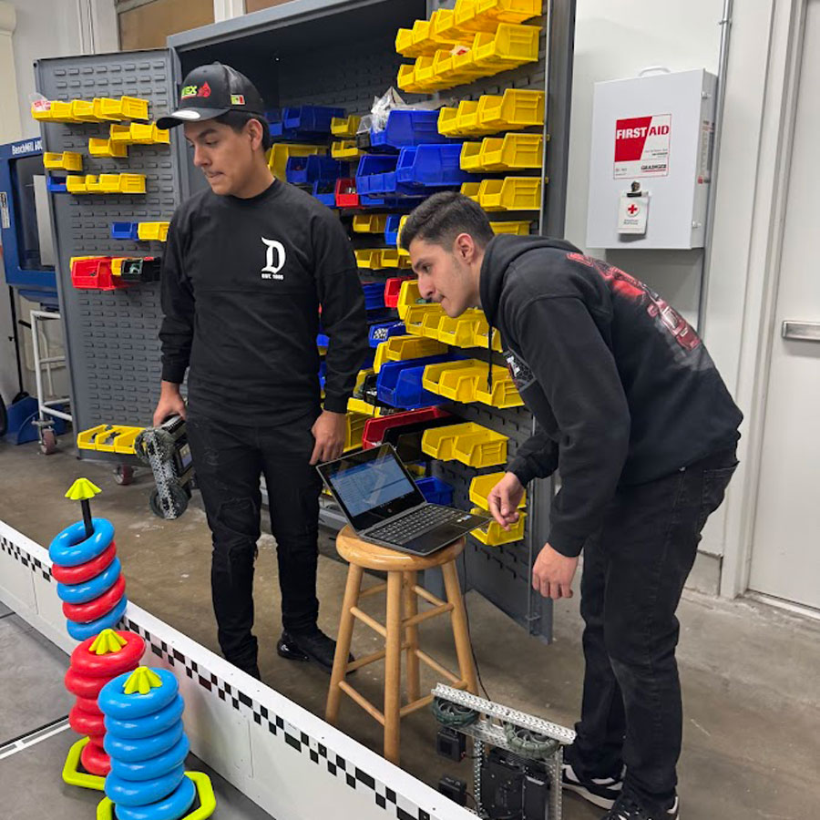 Team prepares their robot for an upcoming event.