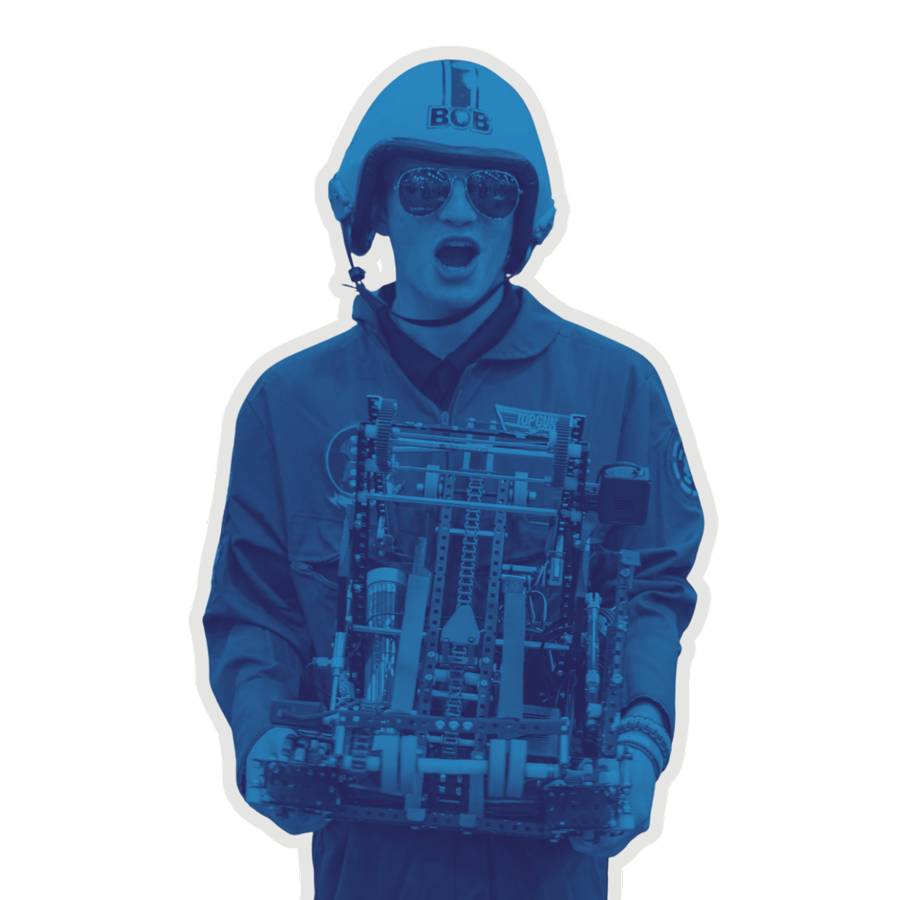 Participant carries a robot