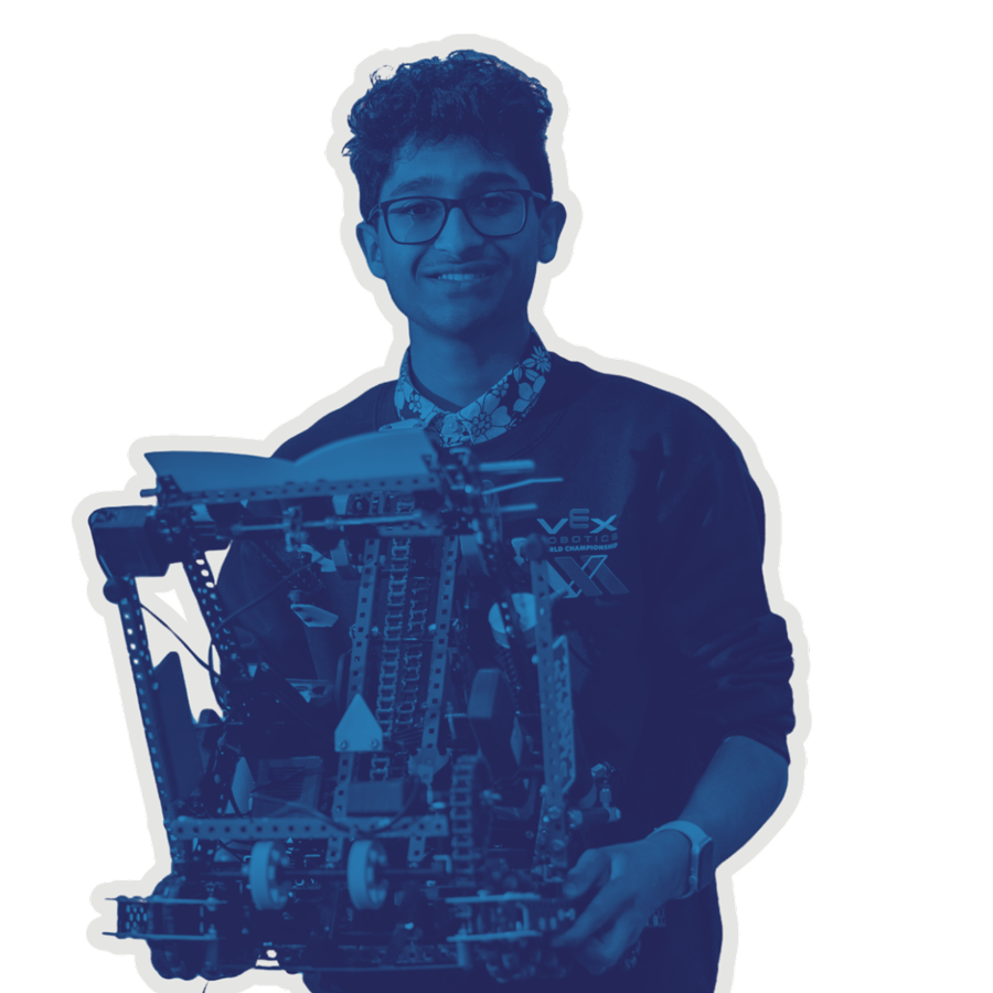Participant carries a robot