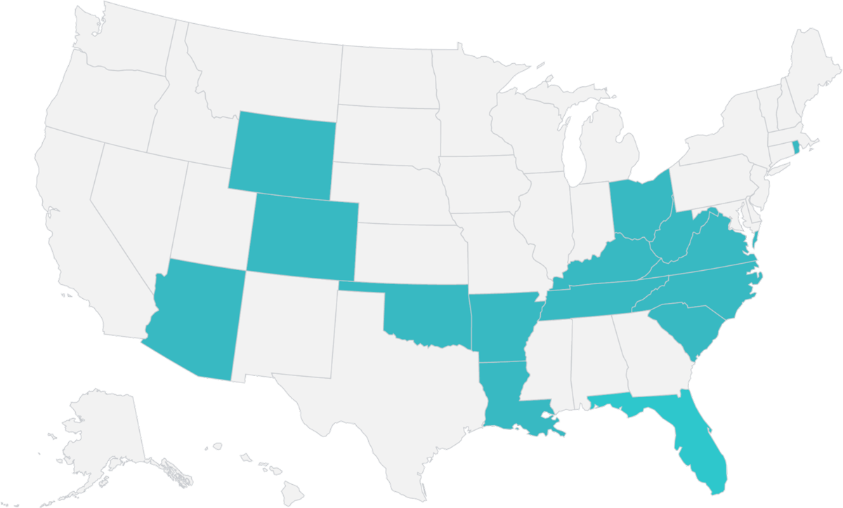 Map of states with RECF Industry Certifications