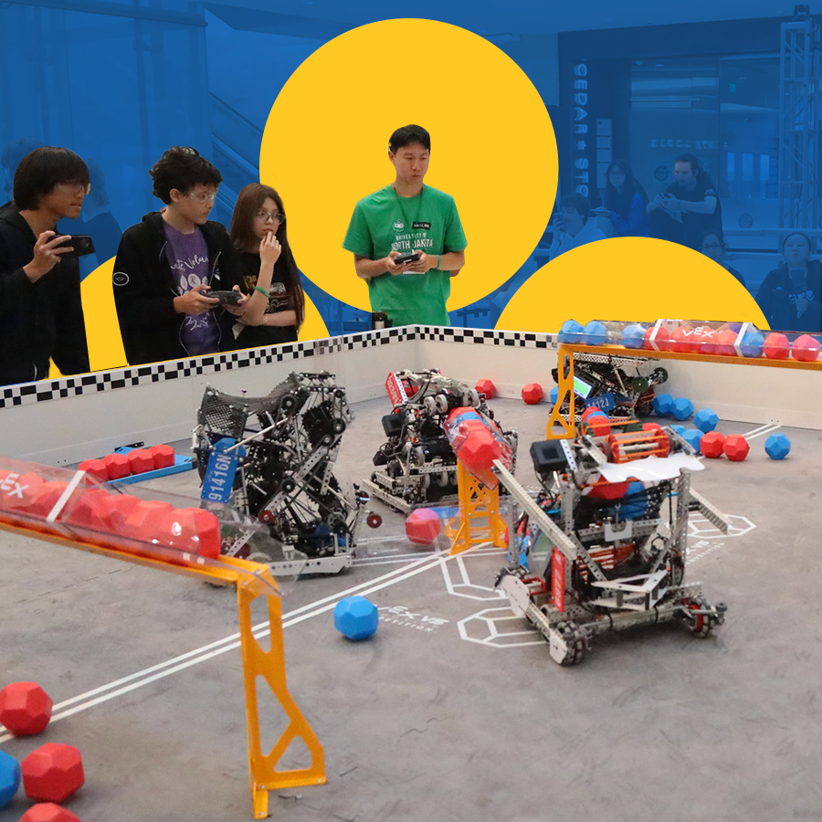 Team participates in a VEX V5 Robotics Competition