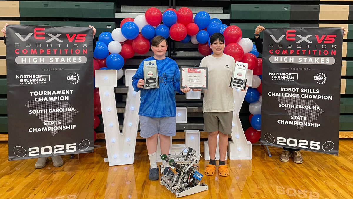 Team 77240K with awards and banners