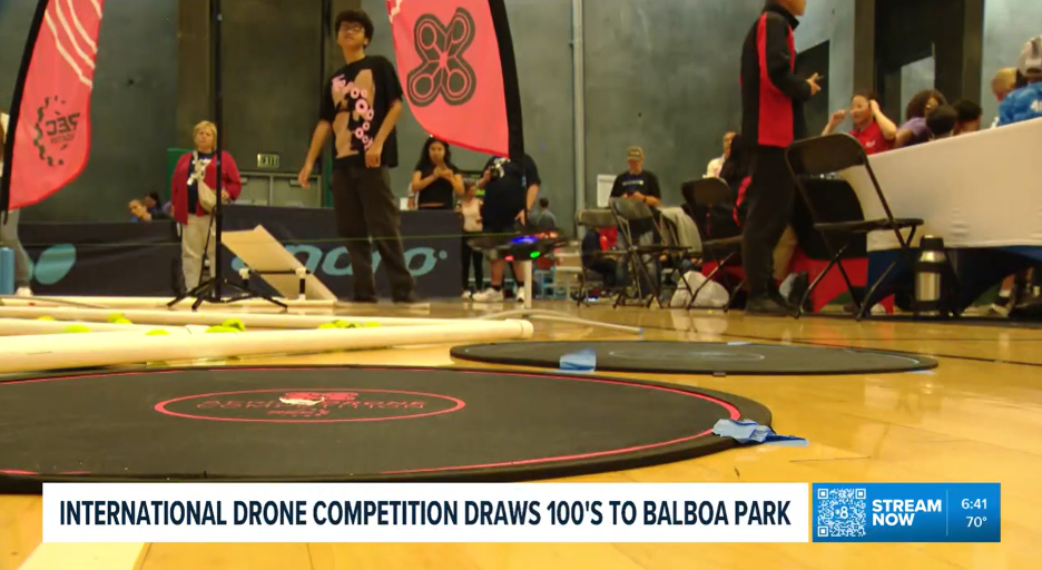 Teams compete a an Aerial Drone Competition event.